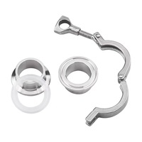 Ensemble de colliers de serrage sanitaires en acier inoxydable SS 304 316 à connexion rapide Tri-Clamp