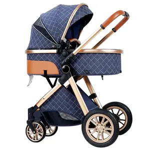 Luxus-Baby-Autositz und Kinderwagen Baby-Kinderwagen 4 in 1 faltbarer Babystruck Kinderwagen 3 in 1 mit Autositz