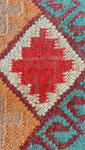 Tapis en laine et jute tissé à la main |   Tapis géométrique tribal bohème sud-ouest pour la décoration de la maison de campagne, du salon, de la chambre, du couloir et de l'entrée - Product Image 6