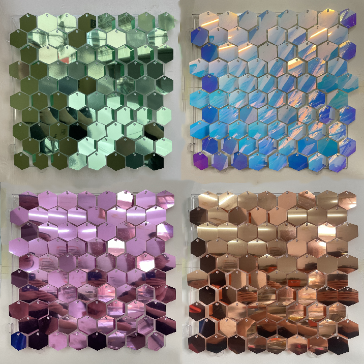 Other Wedding Hexagon Shimmer Sequin Wall Curtain Backdrop Panels Centerpieces Supplies Favors Table Party Decorations