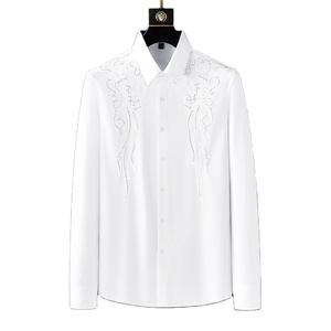 <span class=keywords><strong>Camicie</strong></span> da uomo Slim Fit moda maniche lunghe artigianato pesante <span class=keywords><strong>camicie</strong></span> da uomo senza ferro - Product Image 1