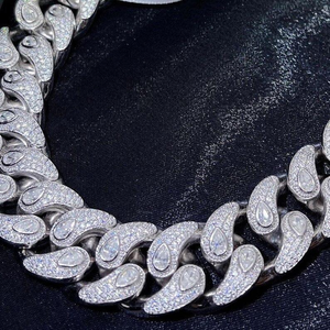 Collar Moderno de Eslabones Cubanos para Hombre, Estilo Diamante Cultivado en Laboratorio, Chapado en Oro de 14k, Cadena de Oro, Joyería Hip Hop Streetwear para Fiestas - Product Image 1