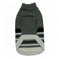 Vêtements d'hiver pour chien en tricot, col roulé rayé avec motif pingouin, vêtements chauds pour animaux de compagnie, chien, chat