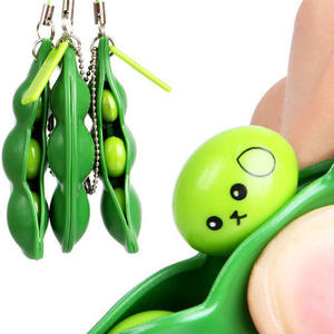 Creative Antistress Popper Toy Plastic <b>Fidget</b> Squishy Decompression Edamame <b>Keychain</b> Squeezing Peanuts Toys - Product Image 2