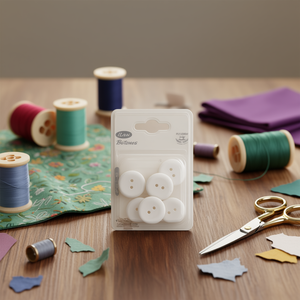 Bottoni Bianchi Ilan 25mm 2 Fori Confezione da 6 Per Cucito e Artigianato - Product Image 2