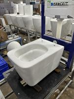 WC suspendu moderne et unique de forme carrée, blanc, avec siphon à trou unique, facile à nettoyer, pour salles de bain de luxe