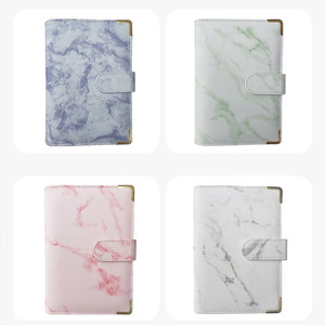 2023 Marble A6 Ring Budget Binder portafoglio di raccoglitore di copertura in pelle PU Bulk con buste in contanti e fogli di Budget per le spese - Product Image 2