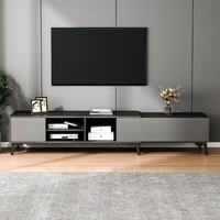 Meuble TV et Table Basse en Bois Durable, Style Minimaliste Moderne, Luxe Léger, Écologique et Gain de Place, Idéal pour Salon et Hôtel