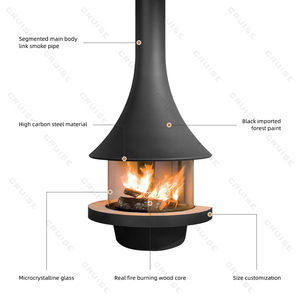 CRUISE Villa Decoración Techo Montado Colgando Independiente Estufa <span class=keywords><strong>de</strong></span> <span class=keywords><strong>leña</strong></span> Calefacción doméstica 900-1100-3300mm Chimenea suspendida - Product Image 5