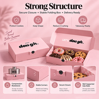 Boîte à pâtisserie personnalisée imprimée pour gâteaux, biscuits, cookies, beignets, pâtisseries, emballage biodégradable, boîte en carton pliable avec logo