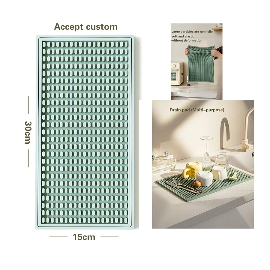 Factory Rubber Bar Mat Wasserdichter Küchentisch Coffee Bar Mat Thicken Slip Anti-PVC Drain Mat