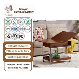 Mesa de Té Plegable de Madera Maciza de Estilo Chino Tradicional con Almacenamiento, Carrito Móvil, Mesa Auxiliar Cuadrada Pequeña para la Sala de Estar - Product Image 3