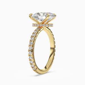 Fine Jewelry Engagement Unisex 1 Carat IGI 18k White Gold Rhodium Plated Classic D Color Filled Oval Cut <b>Diamond</b> <b>Ring</b> - Product Image 3