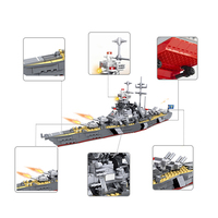 Mainan Rakitan DIY Blok Edukatif Kapal Perang Set Bangunan Kapal Perang Model Armada Perang Dijual Eceran