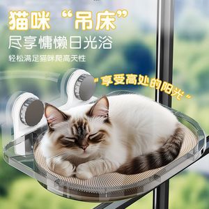 Hamac pour chat avec ventouse pour fenêtre, lit pour chat, toutes saisons, idéal pour les bain de soleil des chats, lit suspendu avec panier en verre, chat - Product Image 2