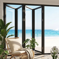 Porte pliante en aluminium résistante aux intempéries, porte accordéon pliante en aluminium, porte pliante pour patio