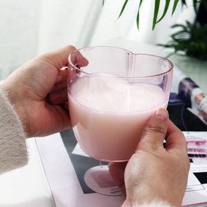 Sevimli pembe kalp şeklinde cam bardak yılbaşı hediyeleri içecek fincan yaratıcı kahve kupa özel logo benzersiz bardak - Product Image 2