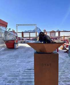 Corten Steel <b>Bbq</b> Set/outdoor Charcoal <b>Bbq</b> Grill Metal with Grill Table Wood Fire Barbecue Fire Pit - Product Image 6