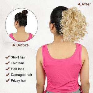 Julianna แฮร์พีซผมสังเคราะห์ kanekalon Futura <span class=keywords><strong>สั้น</strong></span> dalia <span class=keywords><strong>ผม</strong></span>ต่อผมหางม้าแบบยุ่ง - Product Image 4