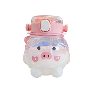 Cute Pig And Duck Water <b>Bottle</b> For Kids With Straw Large Capacity Back To School Drinkware Plastic Cup Child Use - Product Image 5