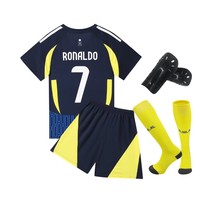 Maillot de football du club de Riyad n°7 Cristiano Ronaldo pour adulte, ensemble 100% polyester, manches courtes