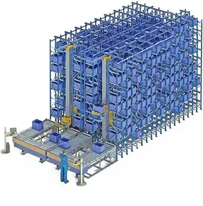 Rack à plusieurs niveaux Asrs Warehouse Robot Storage Retrieval Picking System Asrs Racking System With Stacking Crane