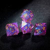 Ensemble de dés polyédriques en résine transparente à effet galaxie pour les jeux de rôle de table et les jeux de stratégie DND RPG