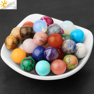 CSJA vente en gros <span class=keywords><strong>de</strong></span> <span class=keywords><strong>pierre</strong></span> <span class=keywords><strong>de</strong></span> cristal naturel sans trou perle ronde en vrac pour bijoux à bricoler soi-même 5 pièces/ensemble G591 - Product Image 3