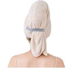 Serviette de cheveux carrée Zenidoo pour femme en velours corail à motif abstrait, séchage rapide, pour bonnet de douche et torsades capillaires - Product Image 1