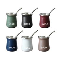 Tasse à maté en acier inoxydable 18/8, 8 oz, à double paroi, isolée sous vide, gourde isotherme, qualité alimentaire, durable, pour voyage