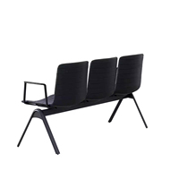 Chaise de réception de salon de beauté 3 places PU chaise de rangée publique clinique hospitalière chaise de poutre d'attente avec bras