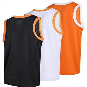Maillot de basketball réversible vierge en gros, débardeur personnalisé en maille, séchage rapide, respirant, 100 % polyester, vêtements de sport pour équipes - Product Image 2