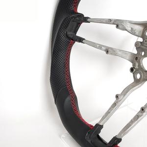 Volant Porsche Carrera <span class=keywords><strong>Heritage</strong></span> en cuir pleine fleur, fabriqué à la main, sport, fond plat, amélioration de la prise en main, remplacement pour la plupart des modèles - Product Image 2
