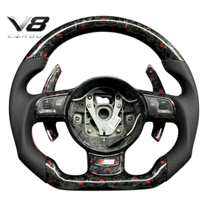 Volante de fibra de carbono real personalizado estilo deportivo de carreras, accesorios interiores para coche V8carbon para A3 S3 <span class=keywords><strong>RS3</strong></span> <span class=keywords><strong>8P</strong></span>, piezas de modificación de automóviles. - Product Image 1