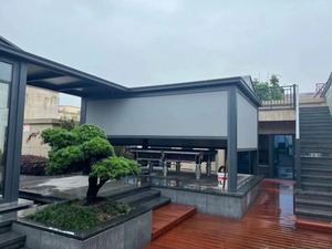 Tenda a Rullo Motorizzata o Manuale per Esterni con Tessuto Parasole, Personalizzabile, per <span class=keywords><strong>Patio</strong></span>, Outlet di Fabbrica Zhuoyi - Product Image 4
