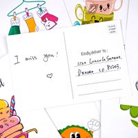 40 PCS/Set Cute Cartoon Postcard Funny Puns Postcards Handwritten Blessing Postcards Card for Friend Family Kid Student Teacher