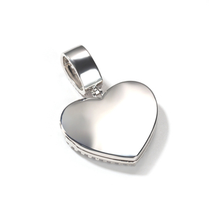 Hiphop <strong>Heart</strong> <strong>Shape</strong> <strong>Locket</strong> With Picture Bigger Size Photo Pendant Necklace Memorial Pendant - Product Image 5