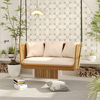 Fauteuil suspendu en corde tressée pour porche, imperméable et résistant aux UV, pour terrasse, cour et jardin (1 place/2 places)