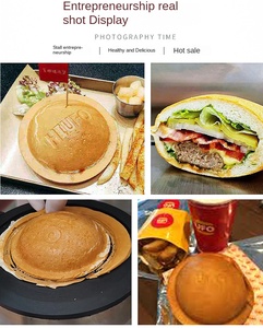 Listrik MOQ rendah Gelato Panini tekan Brioche <span class=keywords><strong>Burger</strong></span> komersial es krim Panini donat panci donat mesin UFO pembuat Hamburger - Product Image 6