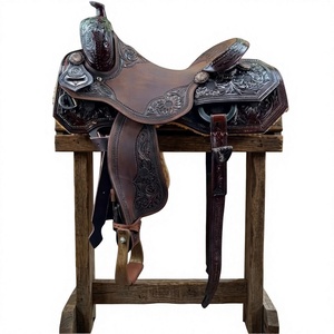 Vente chaude Selle d'équitation anglaise en cuir véritable, toutes tailles, avec quincaillerie SUS304, arceau en bois, couleur marron, design gravé personnalisé, écologique - Product Image 6