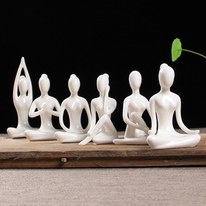 Vente en gros de figurines de yoga en <span class=keywords><strong>céramique</strong></span> modernes pour la méditation, la décoration zen ou la maison/le bureau, excellent cadeau pour les amateurs et les instructeurs de yoga - Product Image 2