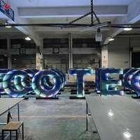 Enseigne lumineuse LED en acrylique imperméable pour bâtiment, miroir infini RGB, impression 3D, lettres en métal en acier inoxydable rétroéclairées