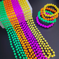 Collier et bracelet fluorescents en plastique pour fête dansante, rassemblement, décoration d'anniversaire, photo phosphorescente