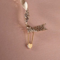 Bijoux quotidiens Gemnel prix abordable en argent sterling 925 plaqué or 14K, épingle de sûreté cœur d'amour
