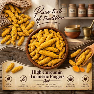 Doigts de curcuma premium à haute teneur en curcumine, qualité export, curcuma indien, épice naturelle séchée pour la transformation alimentaire et la vente en gros - Product Image 3