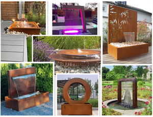 Fuente de agua/estructura acuática de acero Corten para jardín - Product Image 4