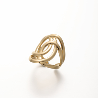 EDGE Fashion Edelstahl Verflochtener Ring Offener Verstellbarer Ring Gold Skulpturaler Moderner Modischer Ring für Frauen