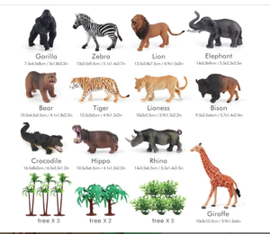 Động Vật Bức Tượng Đồ Chơi, Hoạt Động Chơi Mat & Cây, 24 Mảnh Động Vật Bằng Nhựa Lớn Thực Tế Bức Tượng Nhỏ Jungle Wild <span class=keywords><strong>Zoo</strong></span> Play Set - Product Image 3