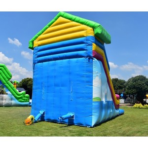 Tobogán Inflable Personalizado <span class=keywords><strong>de</strong></span> 10 x 4 x 6.5 m con Piscina Desmontable <span class=keywords><strong>de</strong></span> 4x2 m y Toldo Triangular, Parque Acuático Comercial - Product Image 5