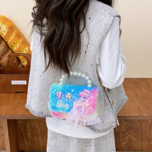 Borsa <span class=keywords><strong>a</strong></span> Tracolla alla Moda con Nuovo Fiocco in Pizzo Cartoon, Perla e Fiore, Graziosa <span class=keywords><strong>Borsetta</strong></span> per Bambini con Chiusura <span class=keywords><strong>a</strong></span> Coperchio - Product Image 6